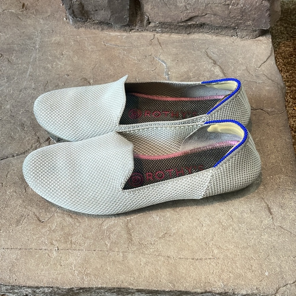 Rothy's Cream and Blue Flats - Picture 3 of 7